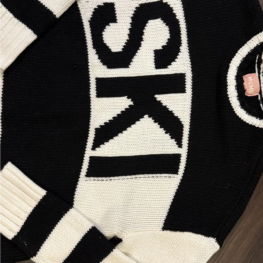 NWOT Show Me Your Mumu Black & White Ski Sweater - Picture 3 of 7